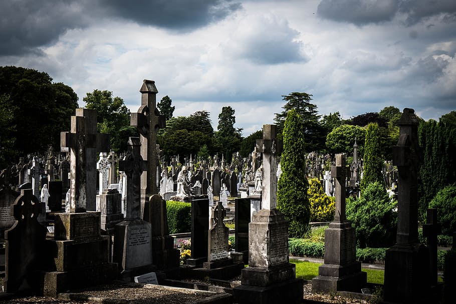 glasnevin, dublín, irlanda, cementerio, cruz, celta, funeral, luto, un lugar para descansar, lápida