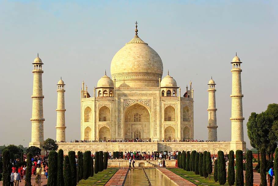 India, Agra, Taj Mahal, tumba, religión, construcción, mármol, monumento, allee, destinos de viaje