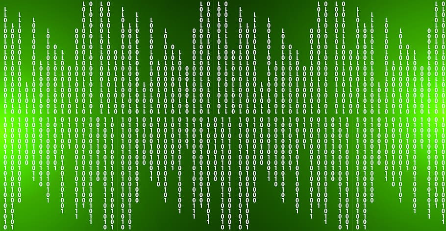 verde, blanco, ilustración, código binario, binario, sistema binario, byte, bits, administrador, color verde