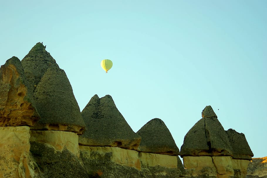 Cappadocia, Fairy, Chimneys, Nevşehir, fairy chimneys, balloon, basalt, tuff, kennedy, landscape