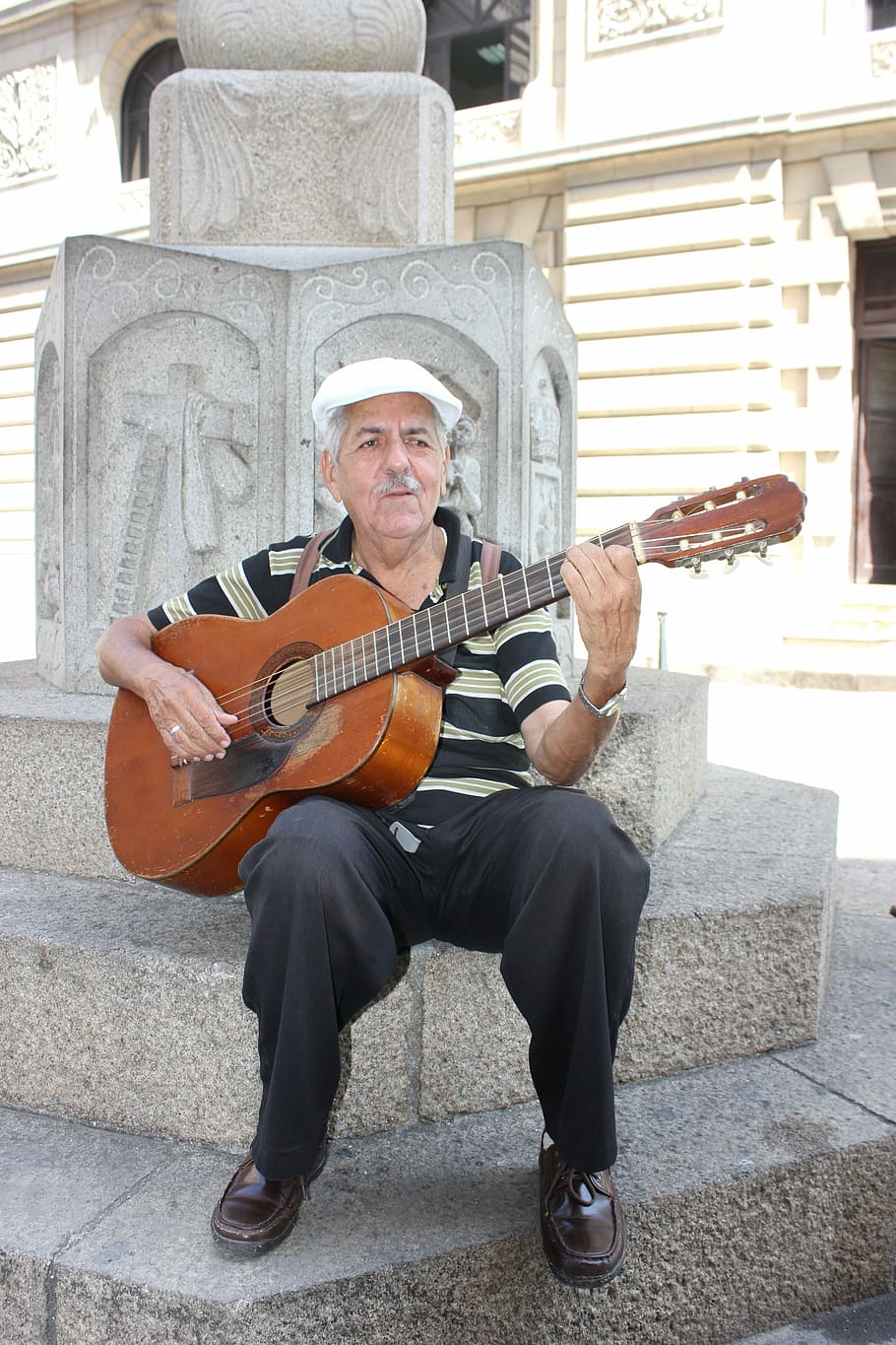 Cuba, Havana, Guitar, Man, Street, Old, guitar, man, music, paly, games