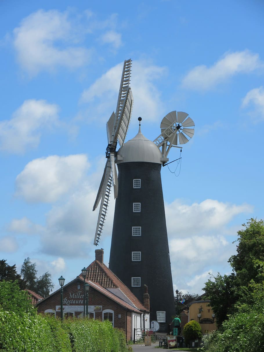Windmill, Wind, Sustainable, Mill, Tower, propeller, environmental, natural, renewable, cloud - sky