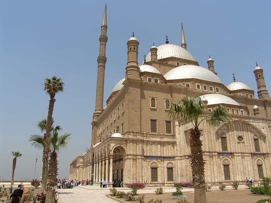 mosque, muhammad ali pasha, alabaster mosque, islamic, egypt, cairo, motive, architecture, sky, built structure