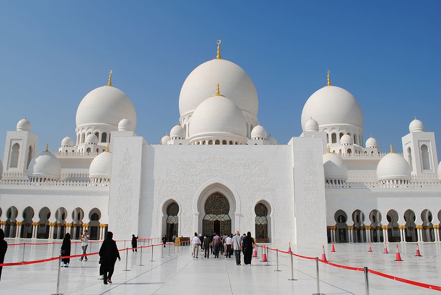 uae, masjid, masjid putih, emirat, orient, masjid sheikh zayid, islam, tempat menarik, asia, arsitektur