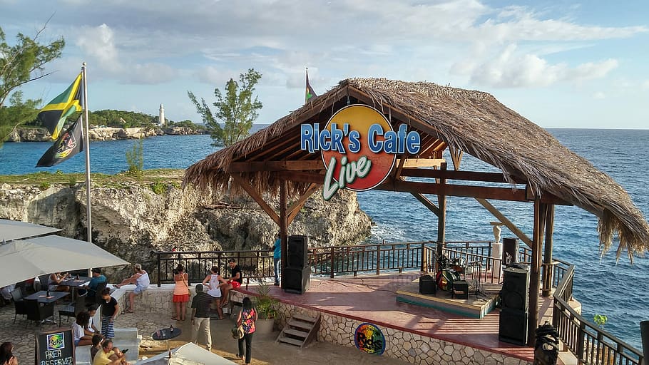 rick, cafe shack, beach, negril, jamaica, Rick's Cafe, Shack, on the Beach, Negril, Jamaica, photos