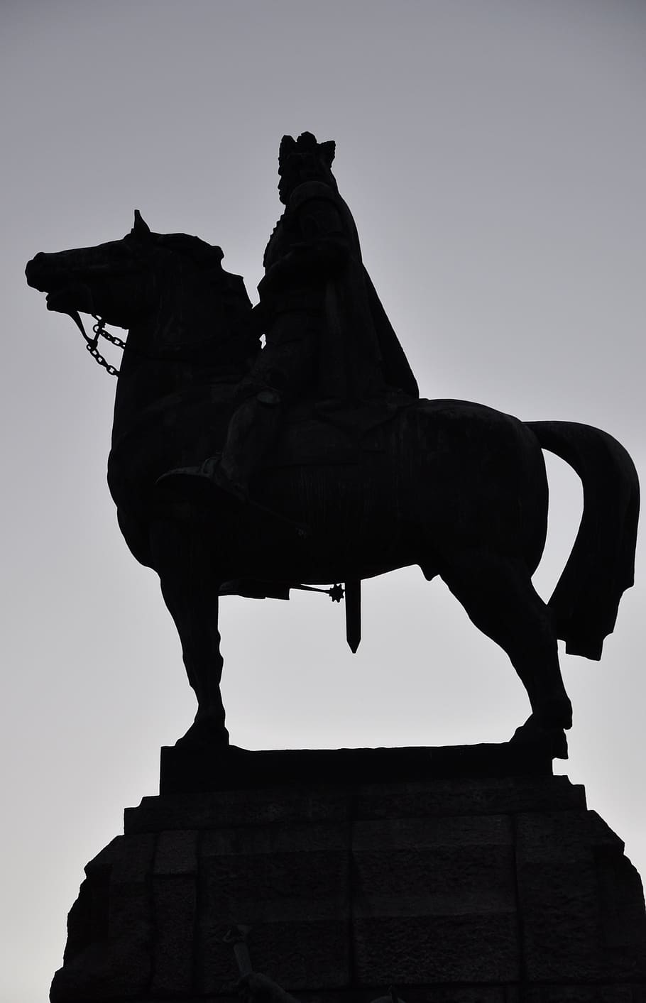 monumento, rei, o cavalo, cavaleiro, cracóvia, arte e artesanato, escultura, representação, estátua, céu