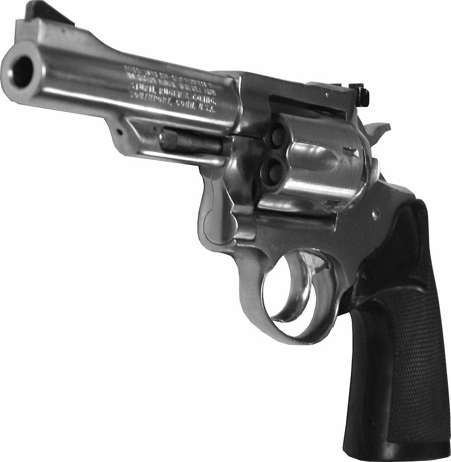 silver revolver, revolver, guns, firearms, handguns, weapon, pistol, trigger, gun, white background