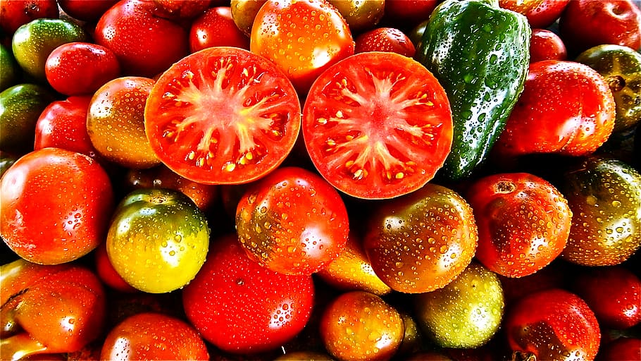 variedad variedad, vegetales, frutas, tomate, naturaleza, comida y bebida, comida, alimentación saludable, bienestar, fruta