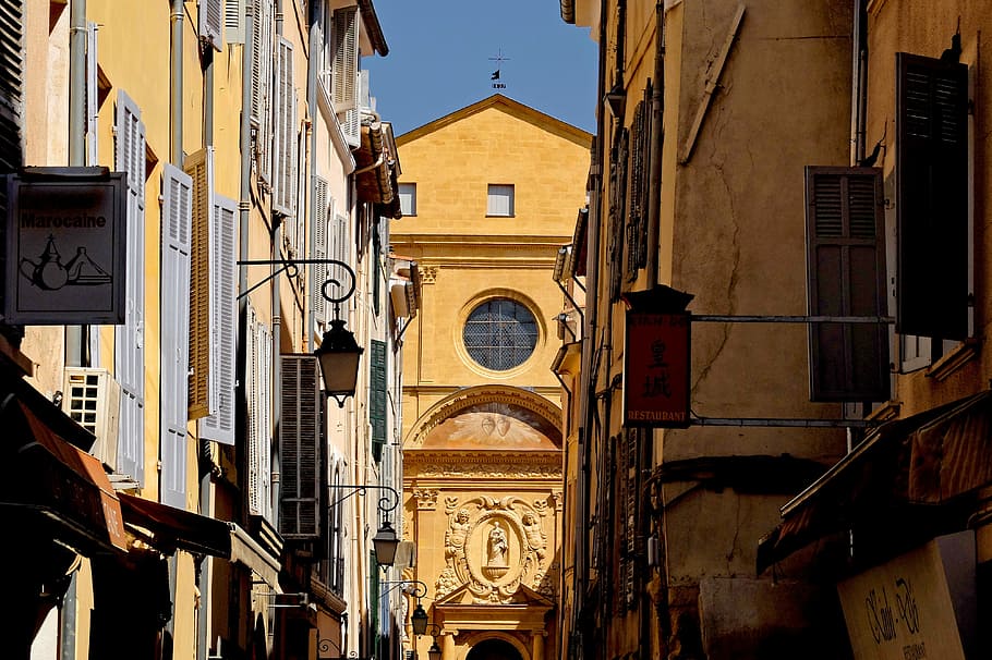 architecture, street, travel, church, house, facade, building, ancient, yellow, roman