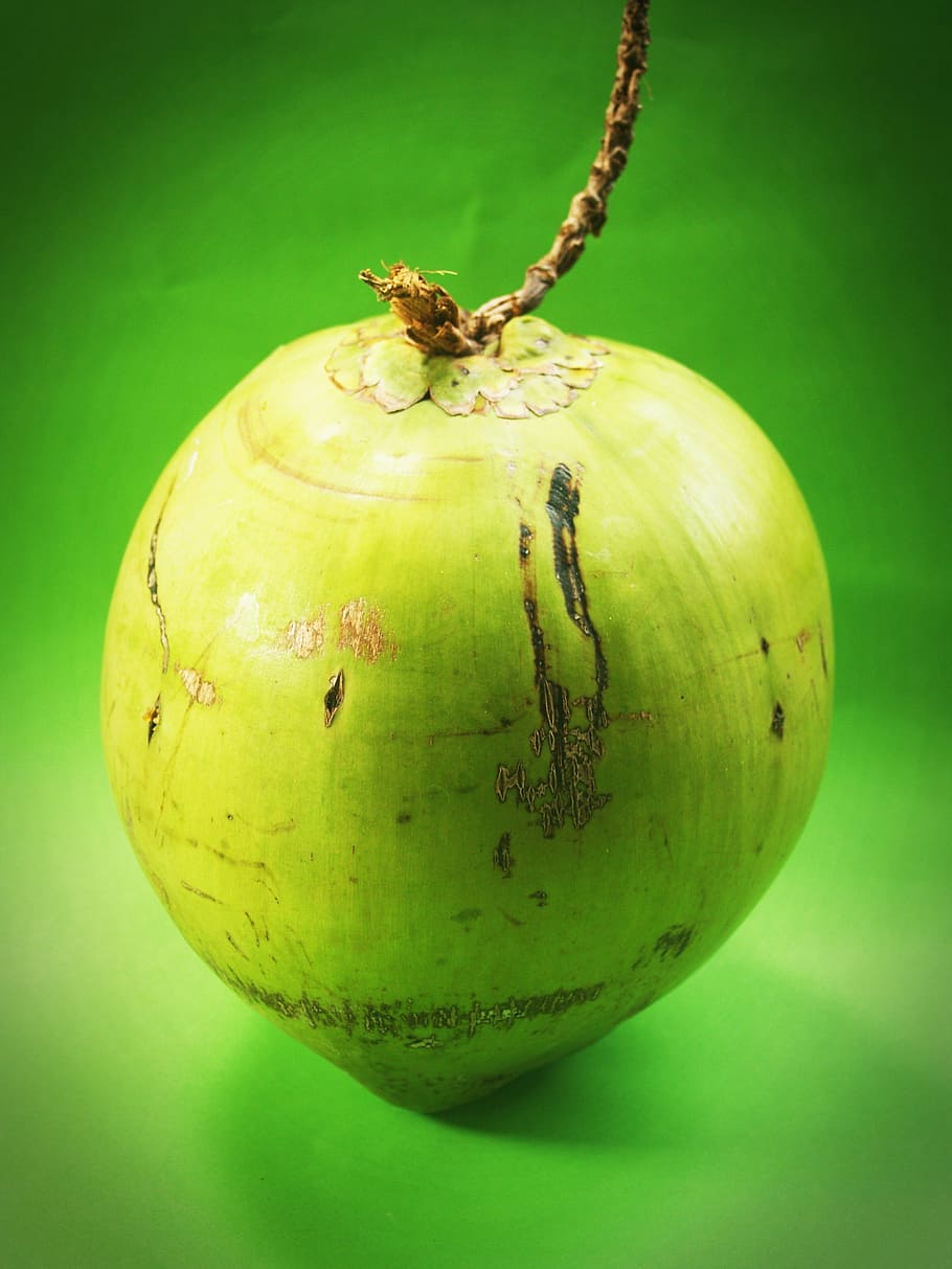 coconut, green, white, fruit, background, milk, fresh, health, freshness, closeup
