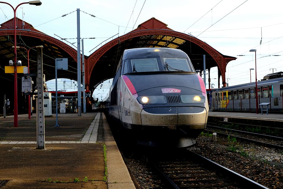 close-up photography, black, white, train, Tgv, Railway, French, High Speed, tgv 1, remote traffic