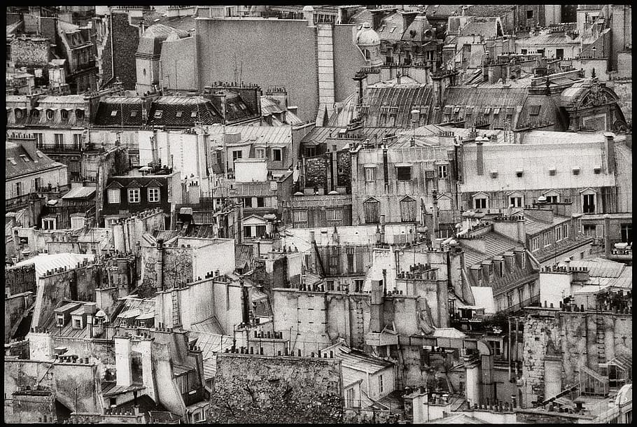 paris, france, sacré coeur, roofs, roof, house roof, brick, homes, old town, city