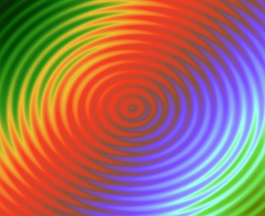 onda, imagem de fundo, círculos de ondas, anéis, repetição, círculo, padronizar, abstrato, multi colorido, redemoinho