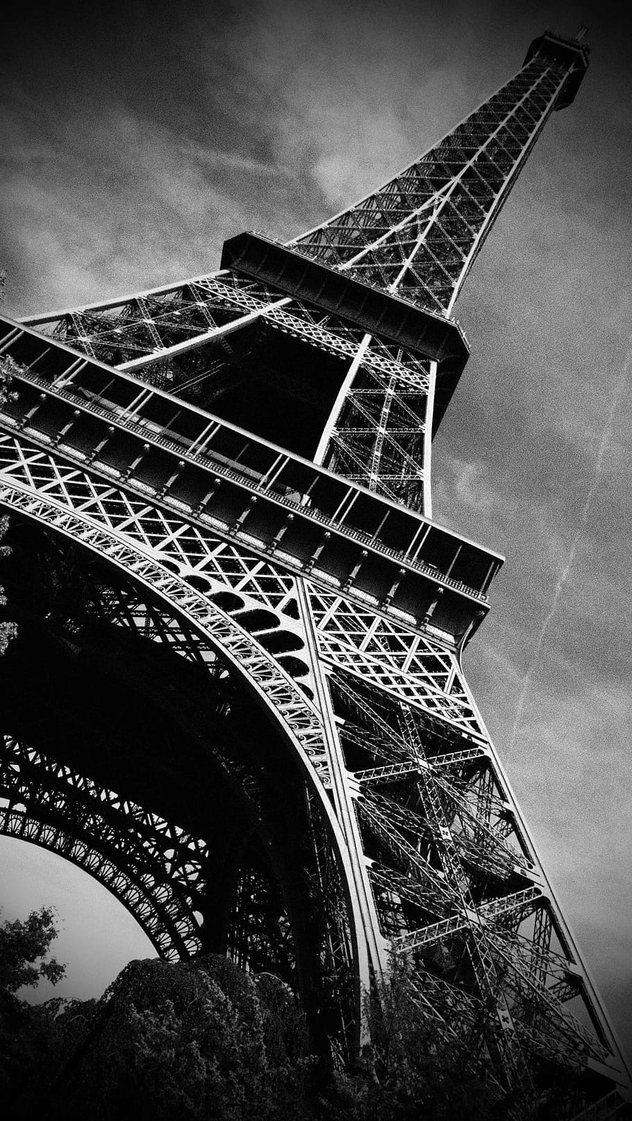eiffel tower, paris, paris, eiffel tower, places of interest, century exhibition, skyline, black And White, tower, famous Place, history