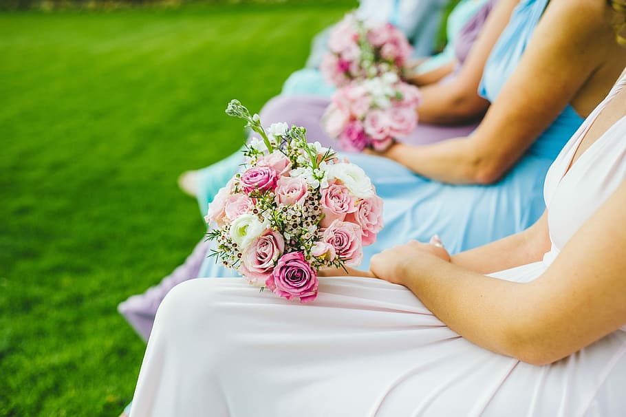 flowers arrangement, wedding, flowers, bridesmaid, bridesmaids flowers, flower, flower arrangement, women, event, bride