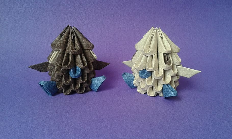 3D Origami, Origami, Paper, origami, paper, purple, indoors, studio shot, day, art and craft, blue