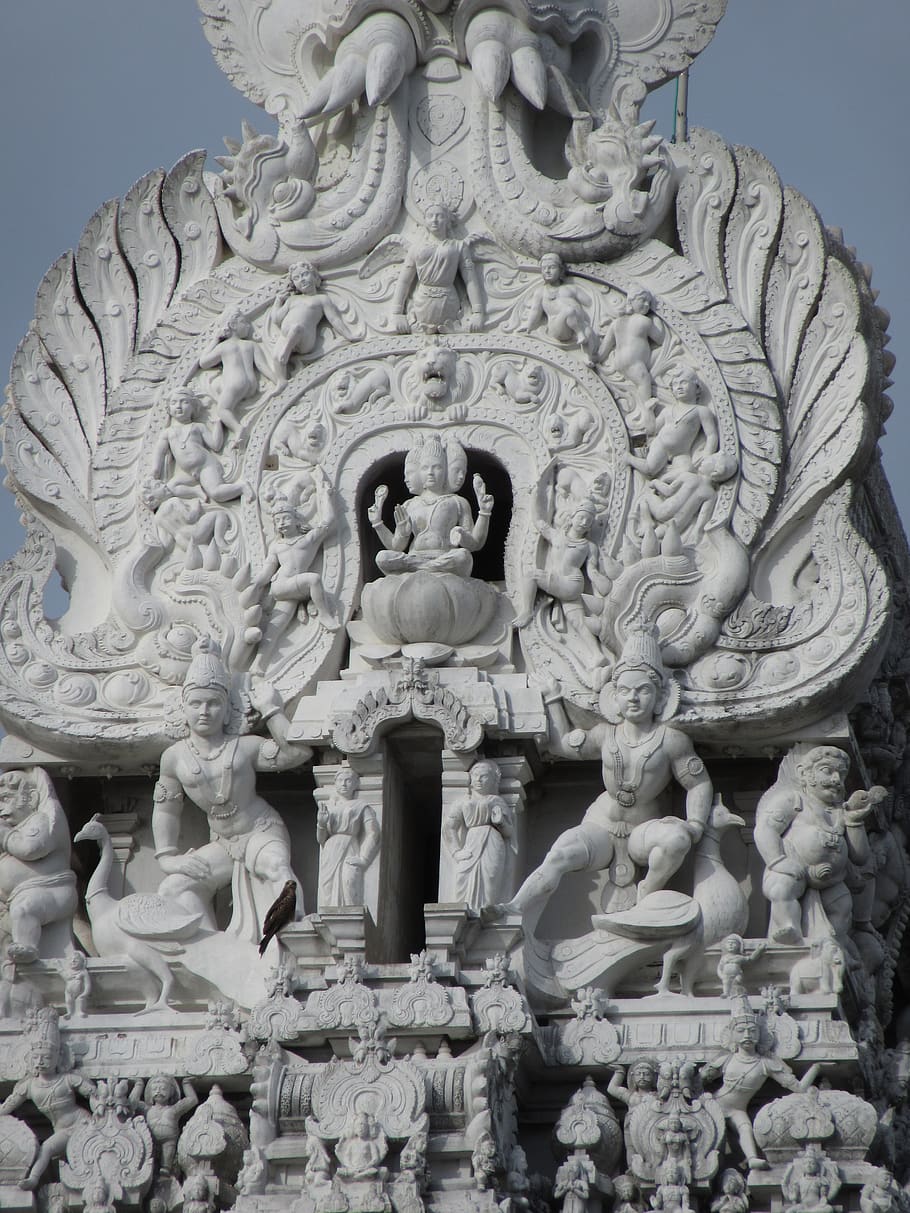 tiruchendur, murugan temple, tamilnadu, hindu temple, temple tower, representation, human representation, sculpture, art and craft, statue