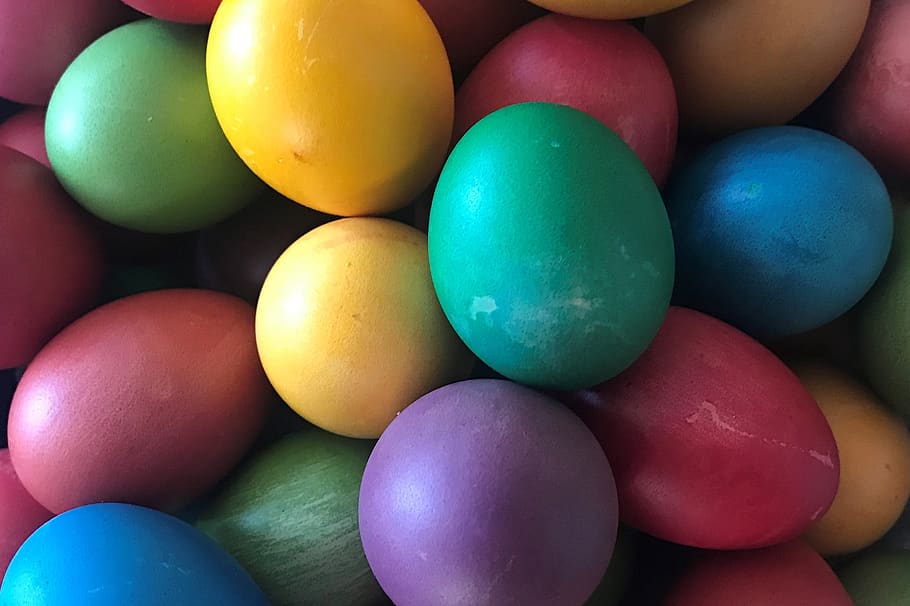 telur, paskah, telur dicat, multi-warna, perayaan, telur paskah, makanan, makanan dan minuman, liburan, tidak ada orang