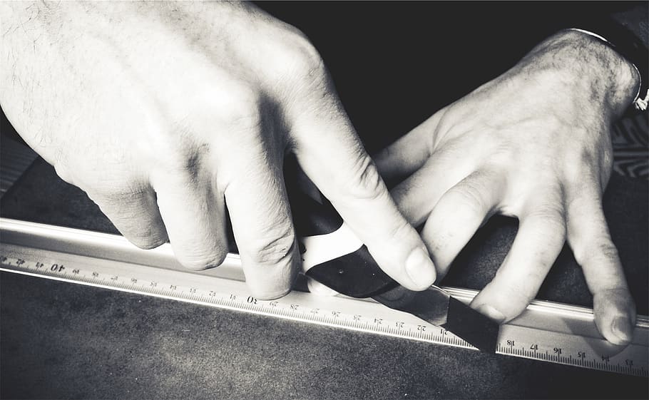 hands, xacto knife, blade, cutting, human hand, hand, human body part, finger, one person, human finger