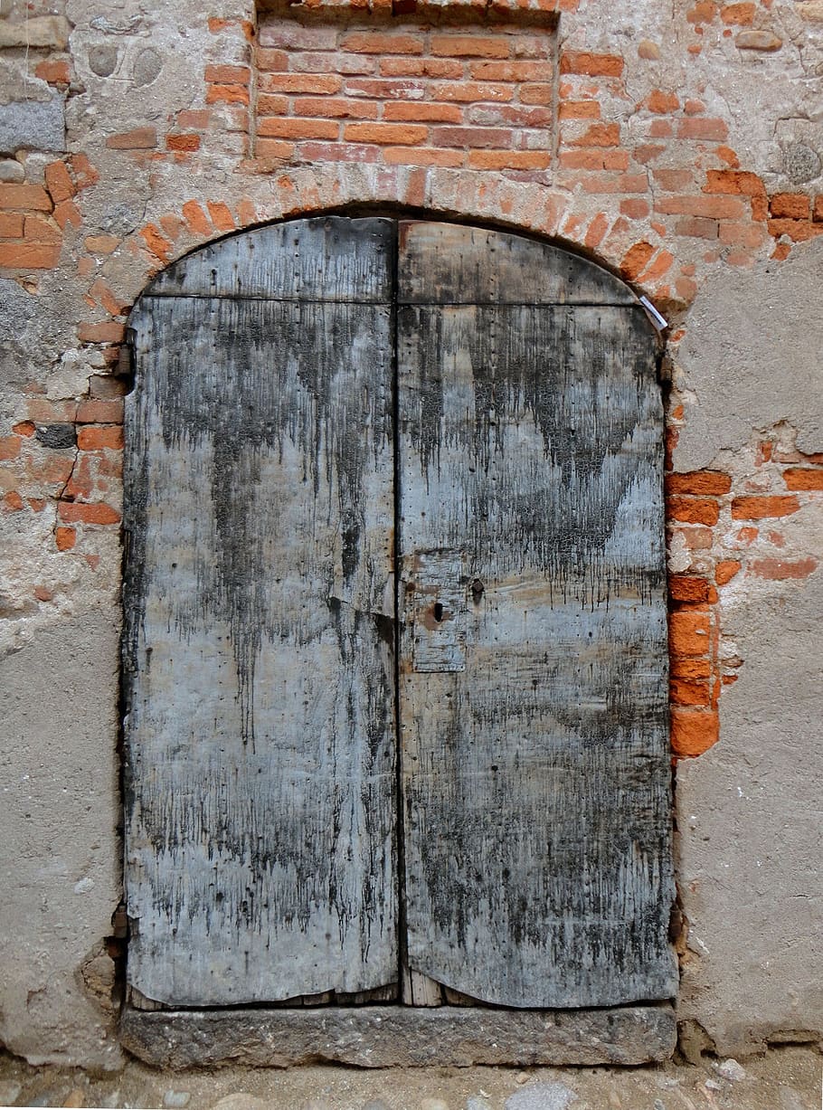 puerta, antigua, puerto viejo, madera, entrada, puerta de madera, casa antica, italia, piemonte, ricetto di candelo