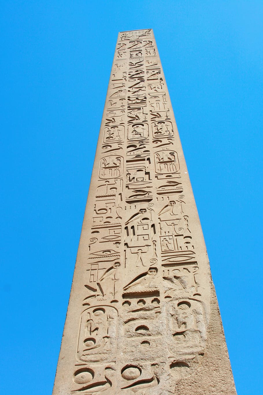 worm, eye view, tower, egypt, luxor, karnak temple, obelisk, hieroglyph, ancient, civilization