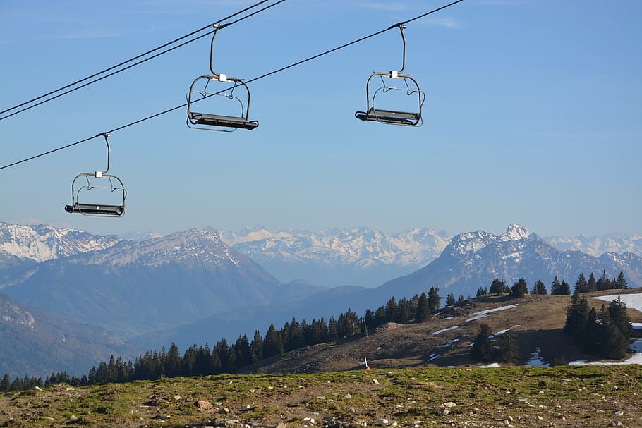 Montaña, telesilla, Altos Alpes, Annecy, Alta Saboya, panorama, naturaleza, paisaje, azul, cielo