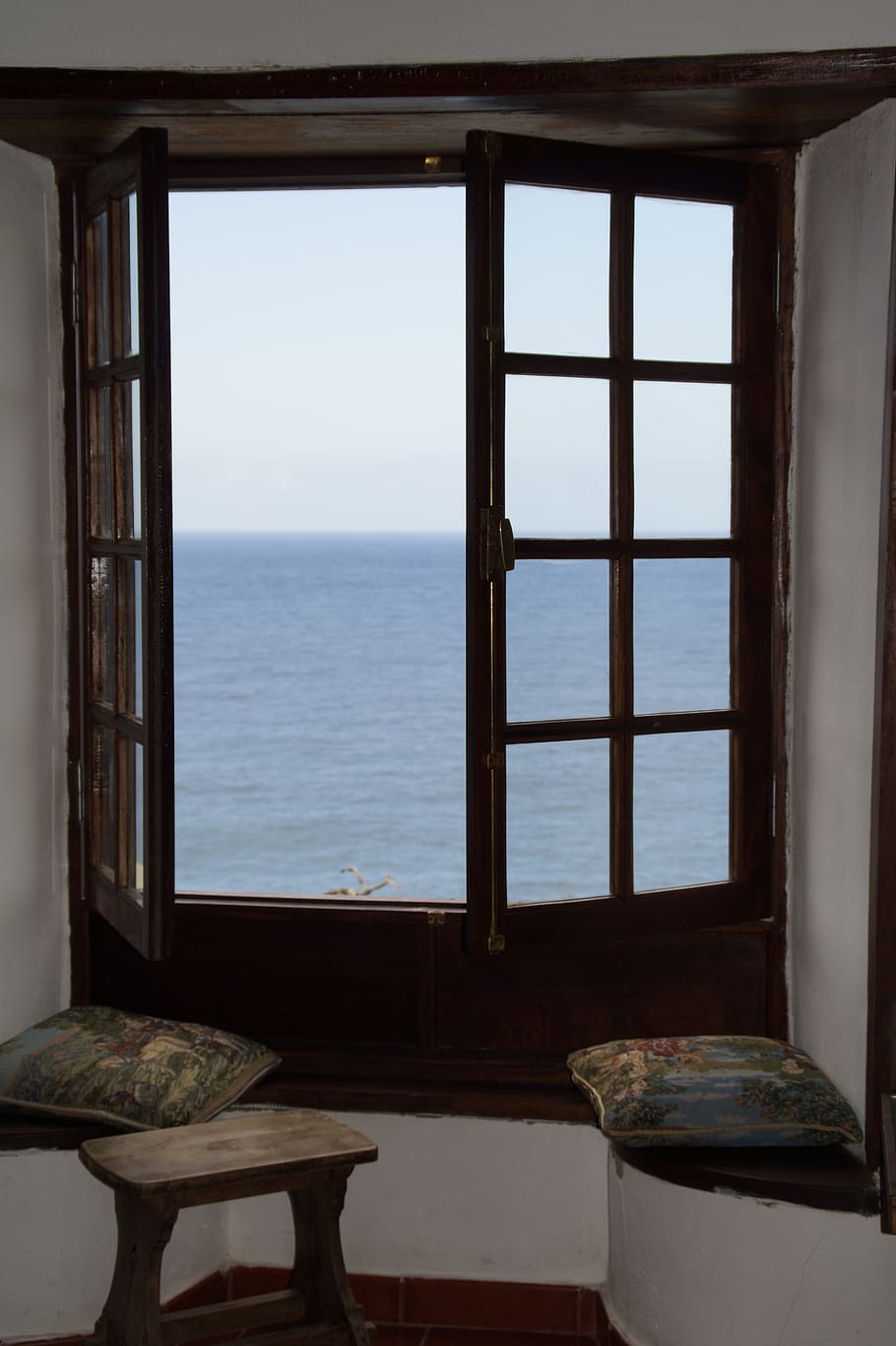 Jendela, Pemandangan, Laut, Atlantik, jendela dengan pemandangan, rumah liburan, liburan, istirahat, pemulihan, bunyi laut