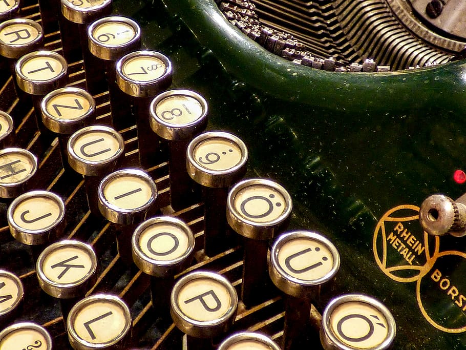 typewriter, old, mechanical, technique, writing, letter, logo, old-fashioned, antique, typing