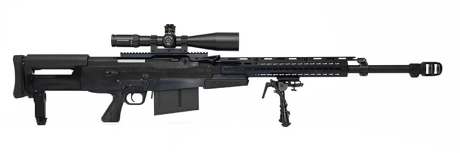 черная снайперская винтовка, точность международная, as50, полуавтоматическая, винтовка, огнестрельное оружие, пистолет, оружие, стрельба, война