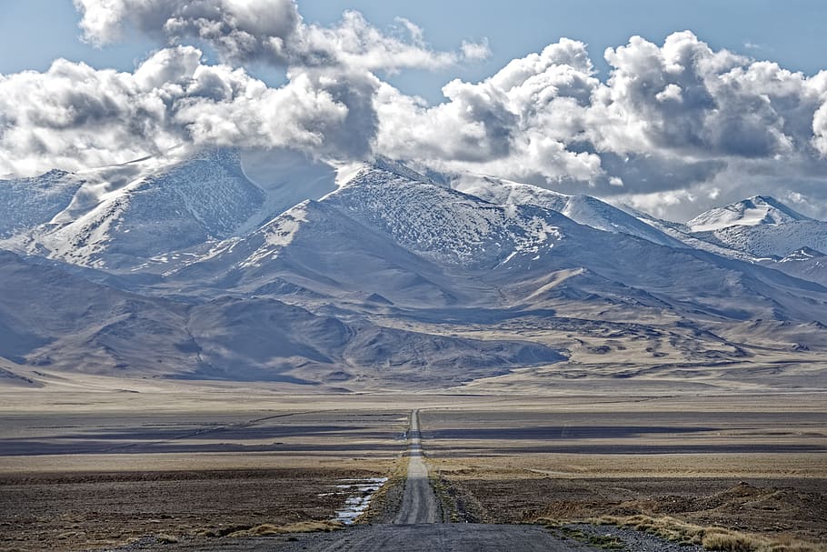 tajikistan, the pamir mountains, pamir, plateau, road, loneliness, landscape, nature, mountains, sky