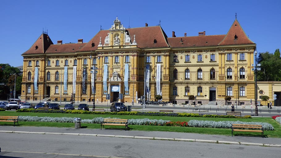 zagreb, kroasia, museum, seni, kerajinan, arsitektur, bangunan, 1892, bangunan eksterior, struktur yang dibangun
