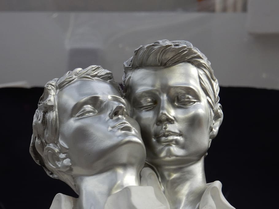 gay, pride, love, homosexuality, silver, romance, sculpture, human representation, art and craft, statue