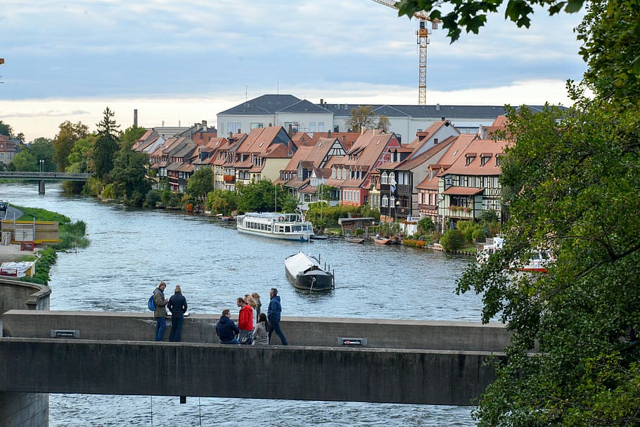 Bamberg, Balai Kota, Jembatan, Regnitz, bangunan, lengkungan, arsitektur, franconian, air, historis