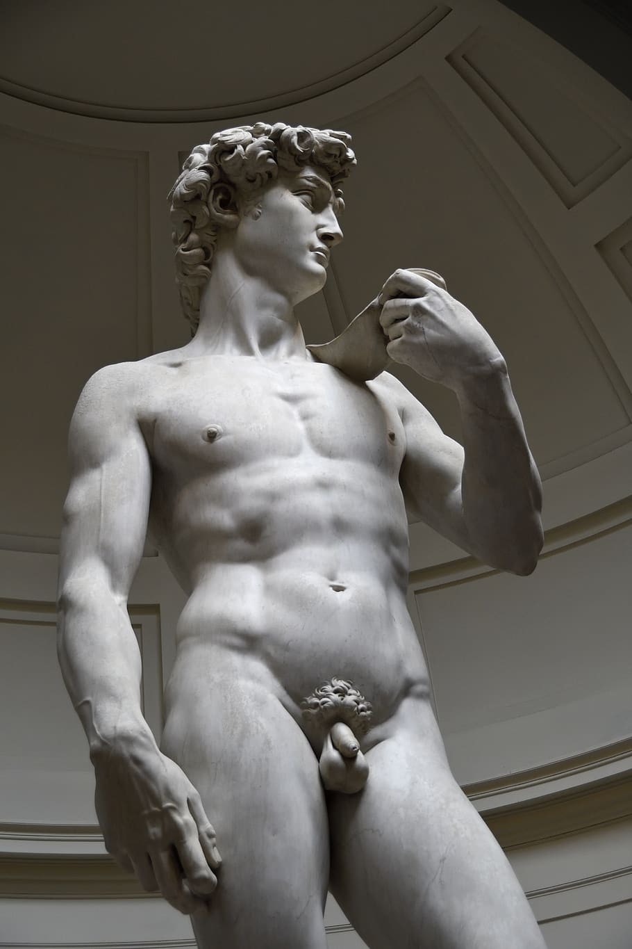 david, miguel angel, statue, florence, revival, sculpture, art, academy, human representation, low angle view