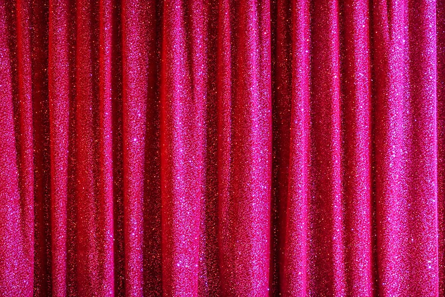 white, glitters, pink, textile, curtain, theater, entertainment, stage, show, curtain on