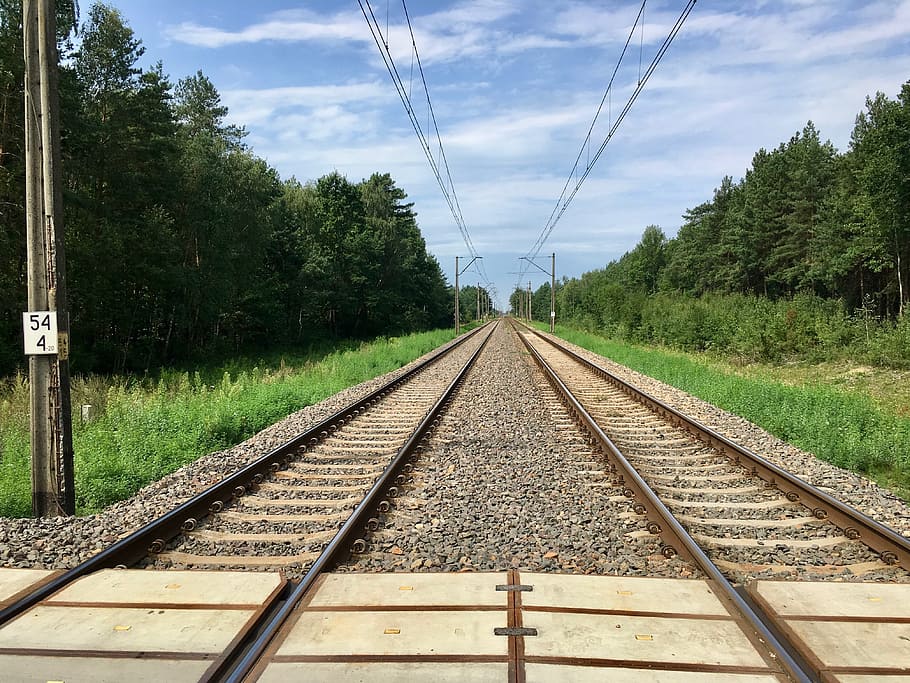 tracks, view, railroad tracks, travel, rails, railway, poland, train, summer, the prospect of