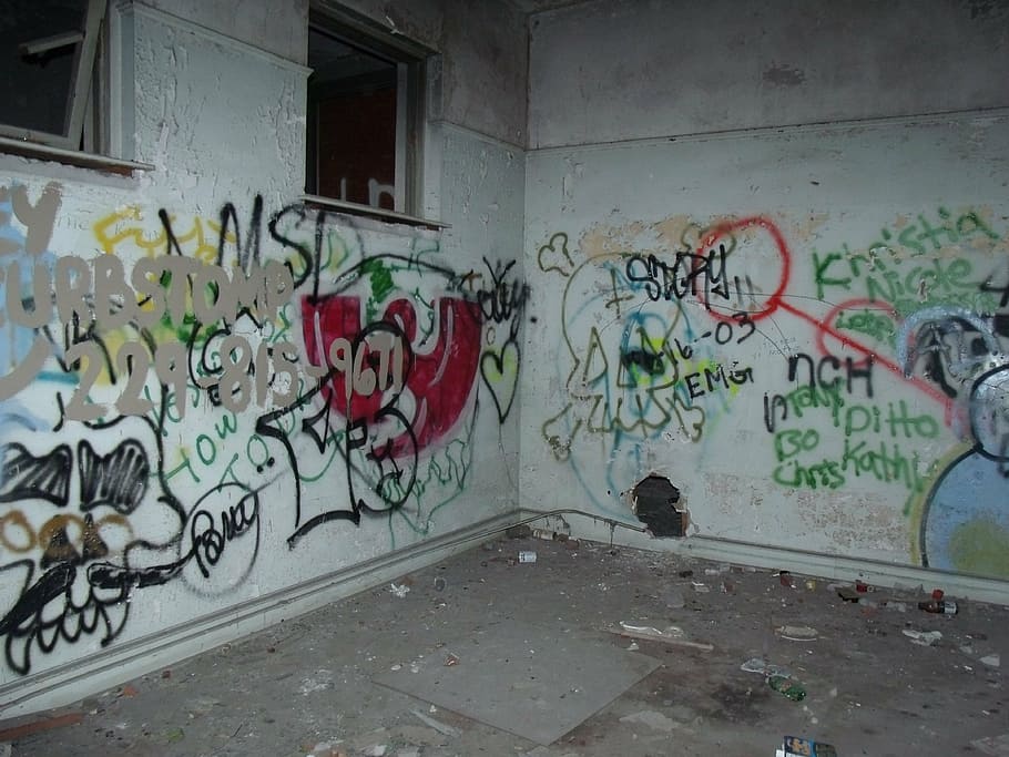 graffiti, vandalism, abandoned, building, florida, house, empty, art and craft, creativity, architecture
