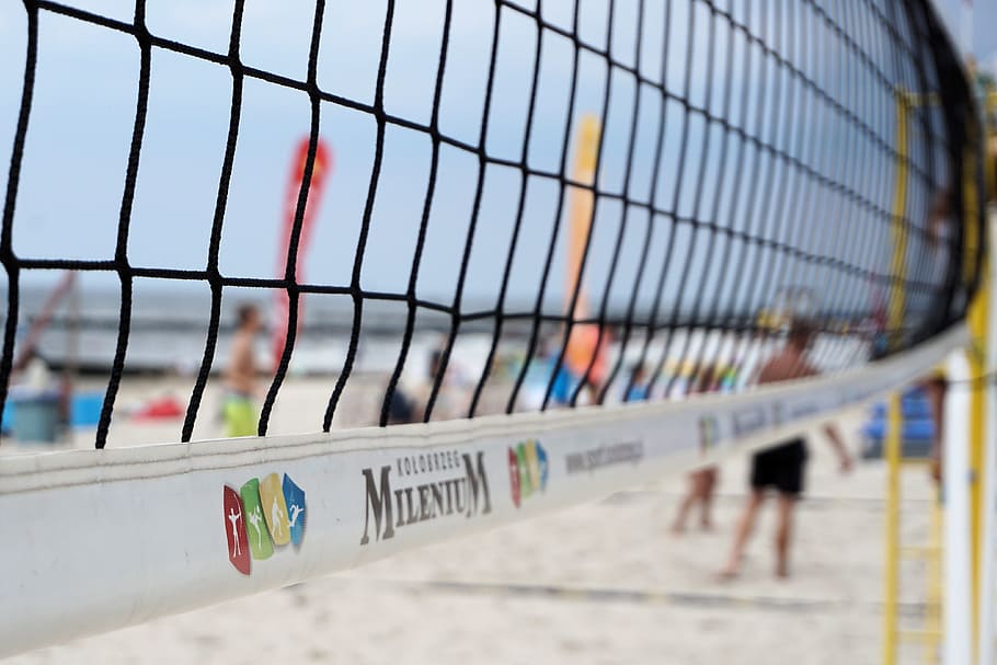 close, photography, white, millennium volleyball, net, Network, Beach Volleyball, volleyball, sand, sport