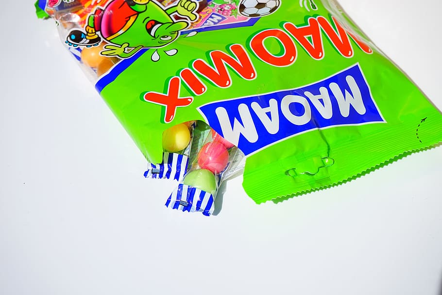 Open, Touched, bag, candy bag, maoam, touched on, chewy candy, maomix, maoam maomix, packed