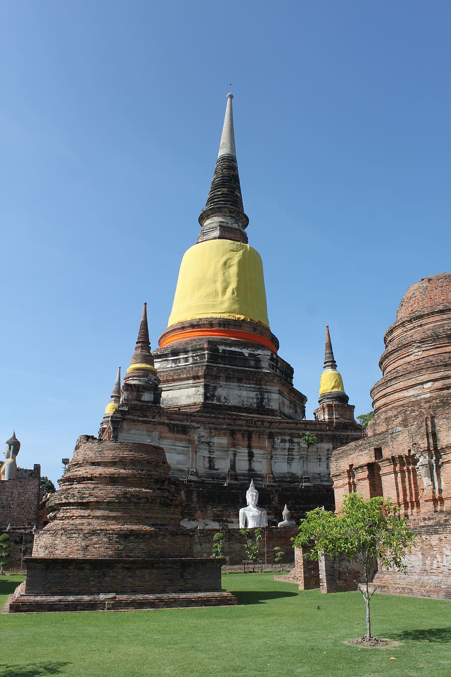 thailand, ayutthaya, buddhism, architecture, religion, built structure, place of worship, belief, sky, spirituality