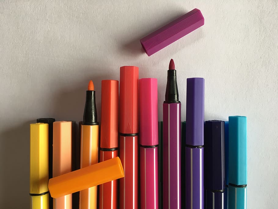 Colored Pencils, Felt Tip, Pens, Crayons, felt tip pens, colour pencils, writing accessories, colorful, draw, multi colored
