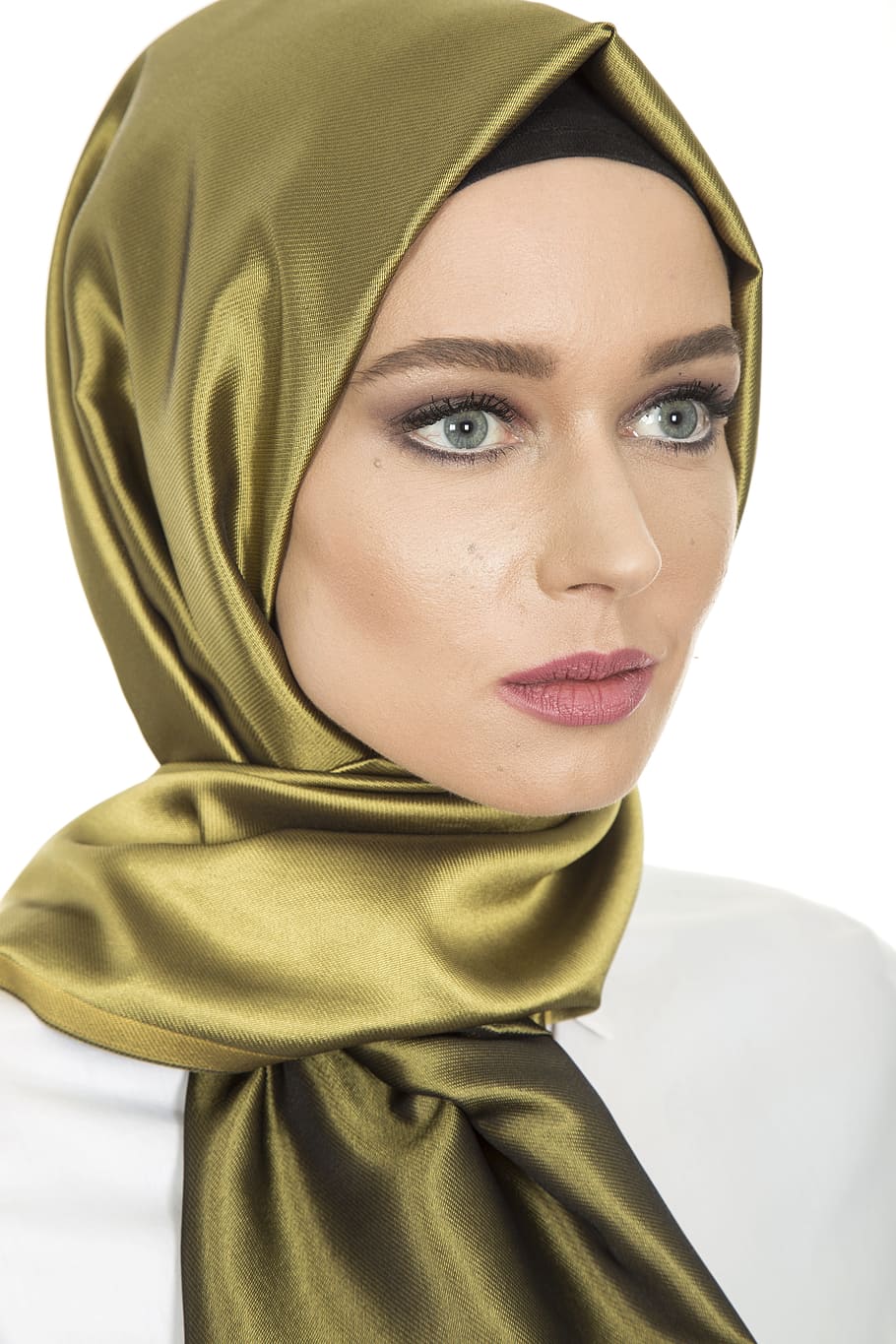 woman wearing headscarf, women's, fashion, islam, clothes, headscarf, hijab, the young woman, fashion shoot, young model