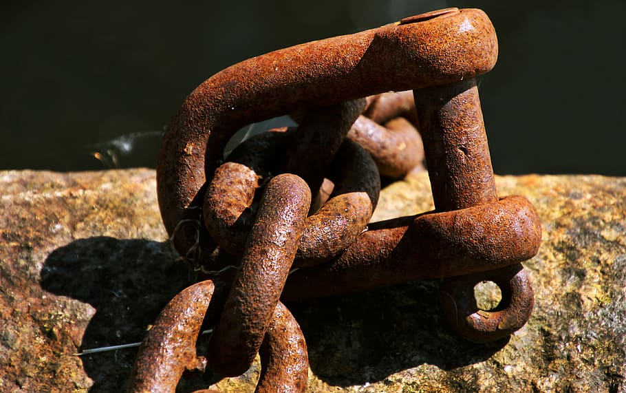 rust, chain, metal, old, steel, iron, strong, link, industrial, heavy