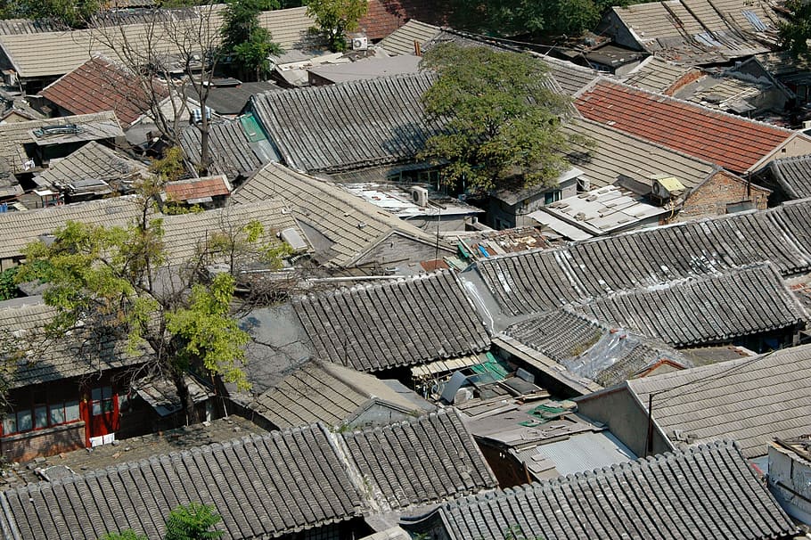 Pekin, Beijing, Hutong, Roofs, Houses, china, decrepit, roof, architecture And Buildings, architecture
