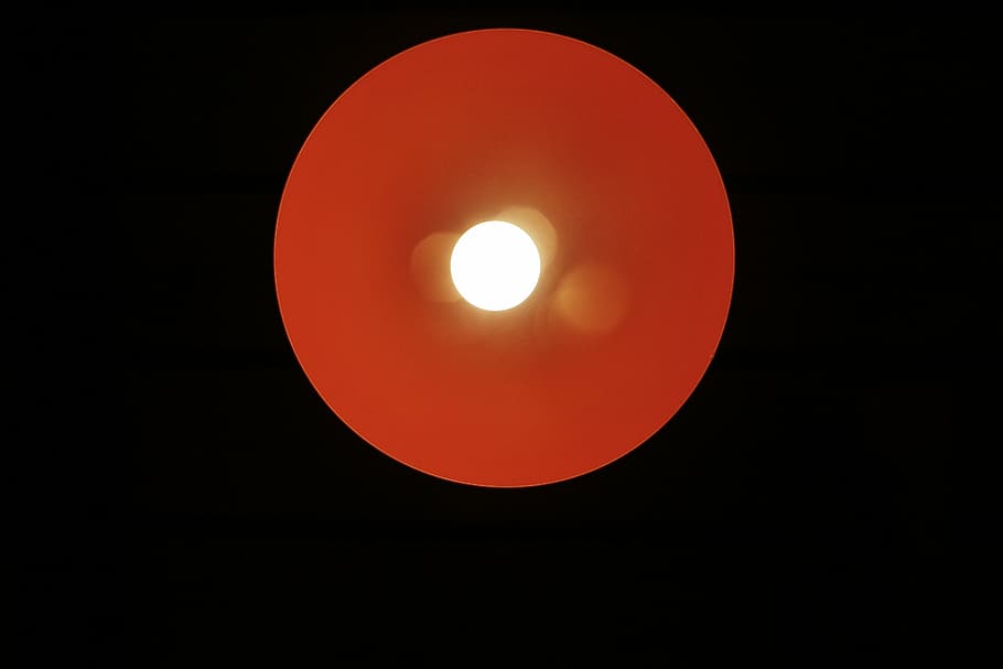 untitled, round, red, yellow, dots, lamp, light, bulb, moon, circle