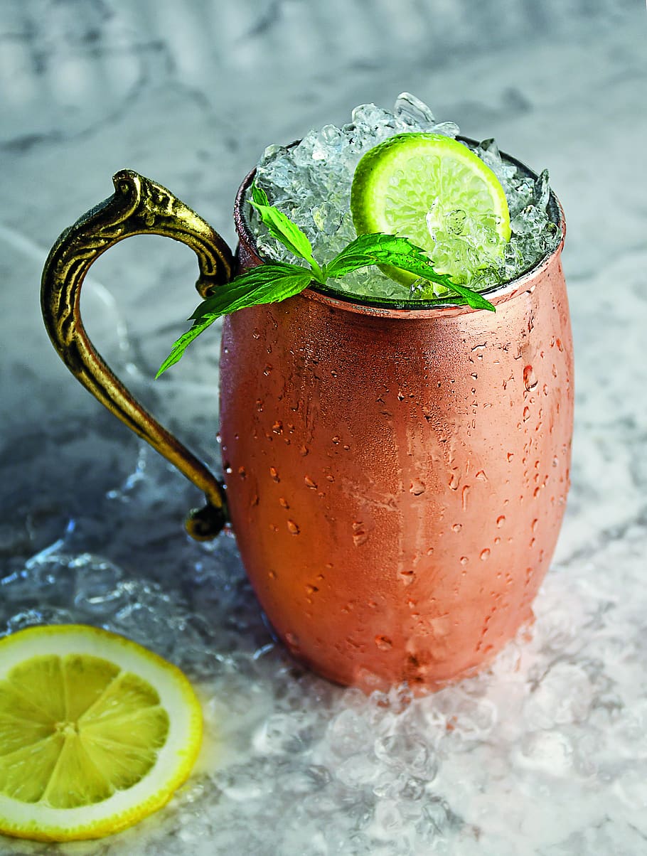 cocktail, moscow mule, the drink, drunk, cup, caffeine, beverage, delicious, lemon, bar