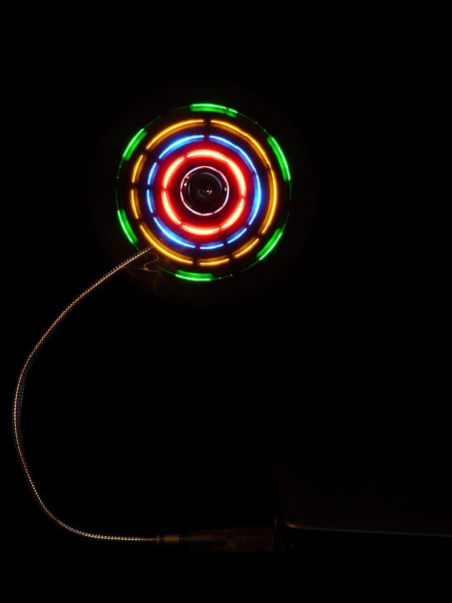 Air, Cooling, Rotate, Neon, fan, air, cooling, led, farbenspiel, light, dark