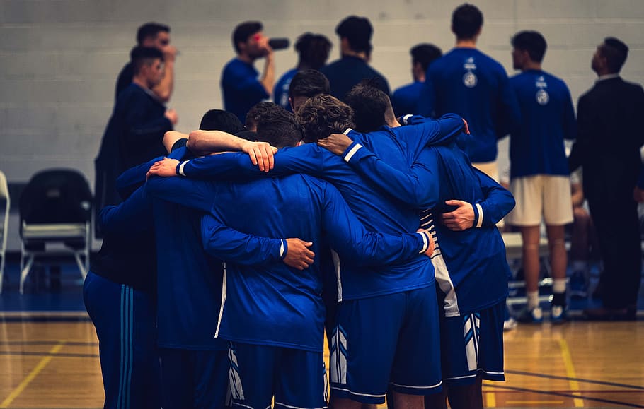basketball team, team, teamwork, basketball, hug, relationship, together, togetherness, youth, high school