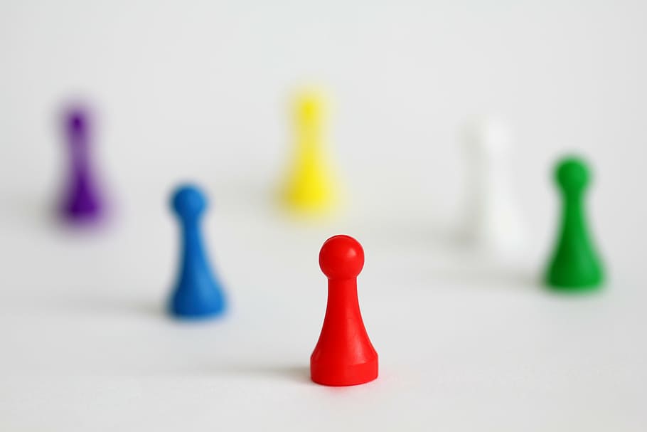 selective, focus photography, red, chess piece, figures, games, piece, play, leisure, white