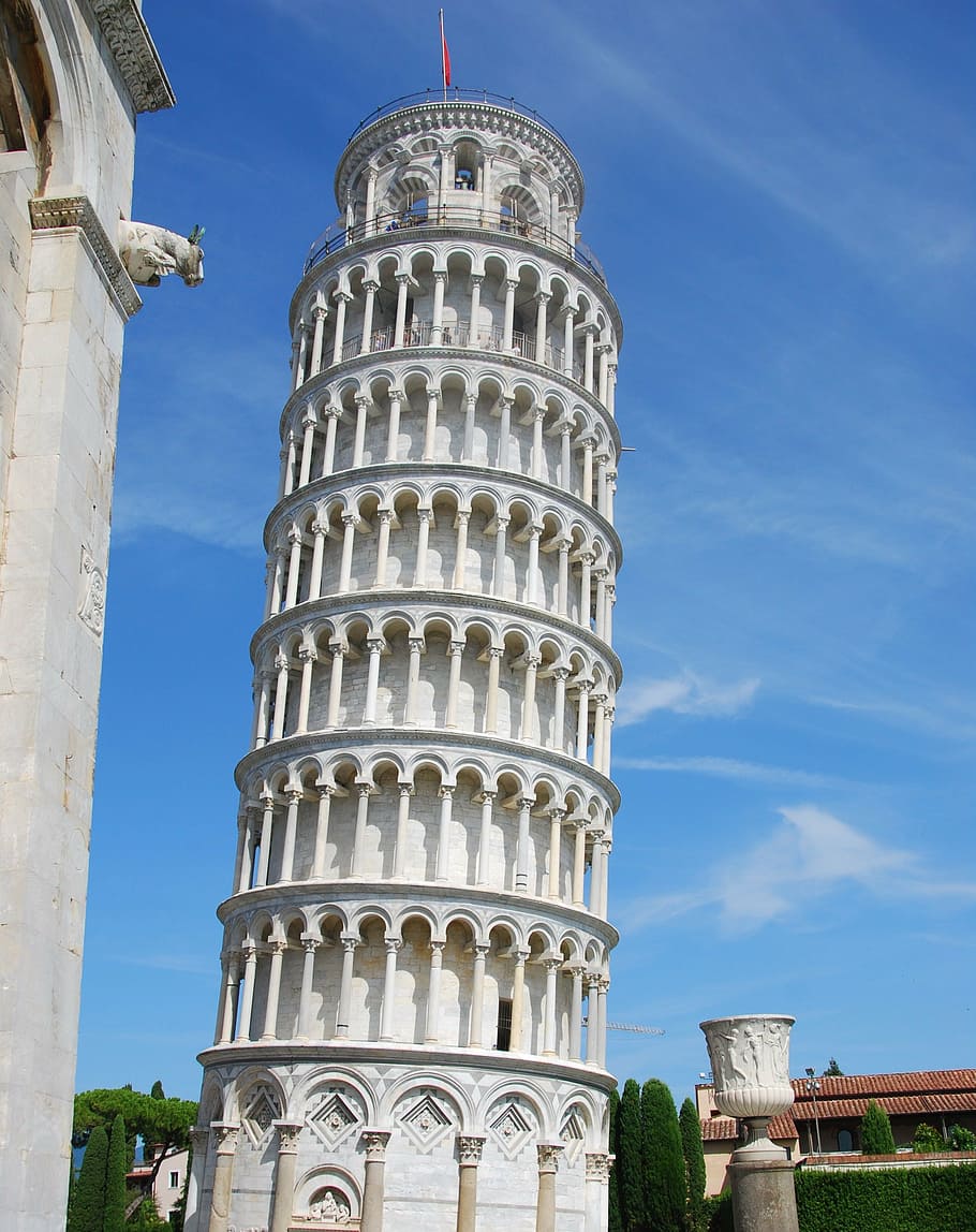 pisa, torre, tower of pisa, white, piazza dei miracoli, tuscany, italy, monument, works, culture
